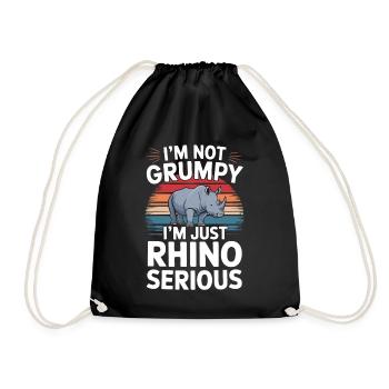 Nashorn Rhinozeros - Turnbeutel - Schwarz - Vorne