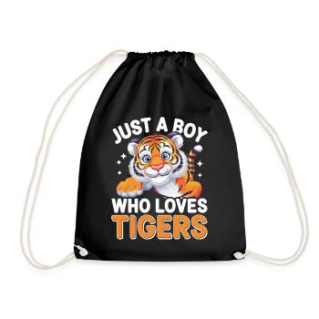 Tiger Animal Zoo Wild Animal - Drawstring Bag - black - Front