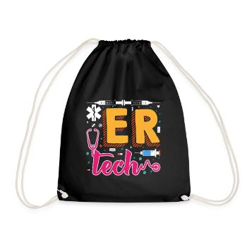 ER Tech Emergency Room Technician - Drawstring Bag - black - Front
