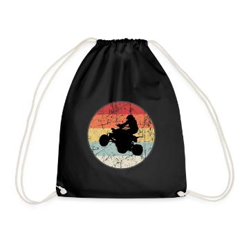 ATV quad retro - Drawstring Bag - black - Front