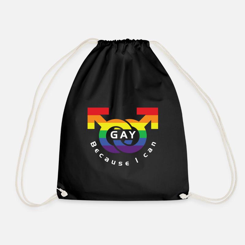 Gay - Because I can - Drawstring Bag - black