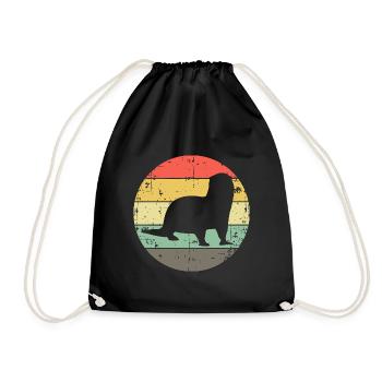 Loutre vintage rétro - Sac de sport léger - noir - Devant