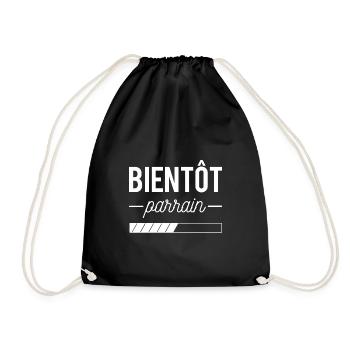 Bientôt parrain cadeau annonce baptême - Sac de sport léger - noir - Devant
