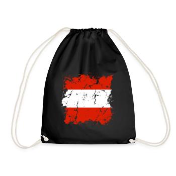 Austria Flag Austria Austrian Flag AT - Drawstring Bag - black - Front