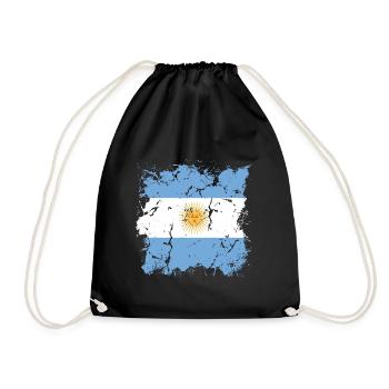 Argentine Drapeau Amérique du Sud Drapeau argentin - Sac de sport léger - noir - Devant