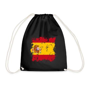 Spain Flag Vintage Spanish Flag Used Look - Drawstring Bag - black - Front