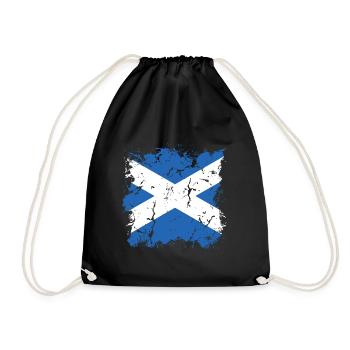 Schottland Flagge Schottische Fahne Alba GB UK - Turnbeutel - Schwarz - Vorne