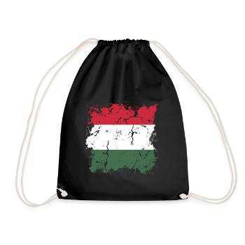 Ungarn Flagge Ungarische Fahne Balaton Hungary - Turnbeutel - Schwarz - Vorne