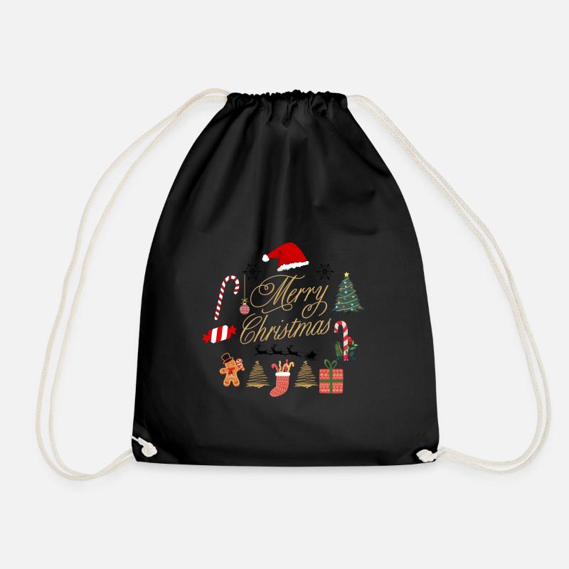 Frohe Weihnachten / Joyeux Noël - Turnbeutel - Schwarz