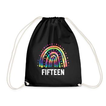 Tie Dye Rainbow Quinze ans 15e anniversaire - Sac de sport léger - noir - Devant