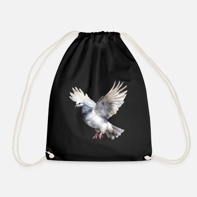 Taube Aquarell Täubchen Vogel Taubenzüchter - Turnbeutel - Schwarz