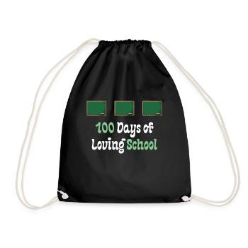 100 Days of Loving School - Drawstring Bag - black - Front