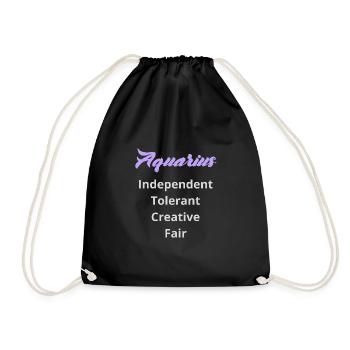 Logo signe astrologique "Verseau" - Sac de sport léger - noir - Devant