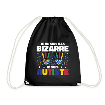 Je ne suis pas bizarre je suis autiste - Sac de sport léger - noir - Devant