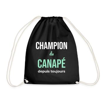 Canapé Champion — Flemme Assumée - Sac de sport léger - noir - Devant