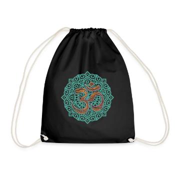 Om Mandala Yoga I symbol relaxation meditation - Drawstring Bag - black - Front