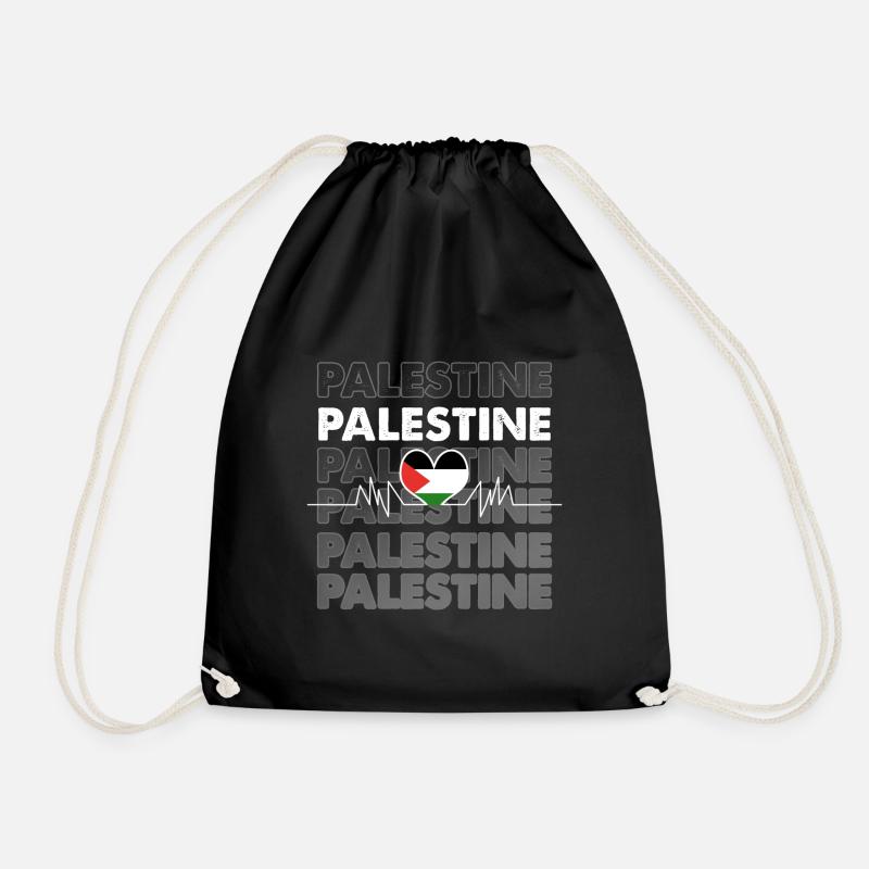 Palestine - Drawstring Bag - black