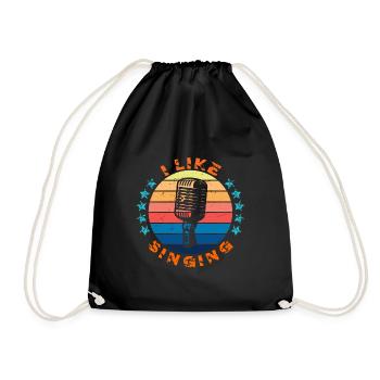 I like singing! - Drawstring Bag - black - Front