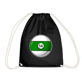 Boule de billard 14 vert Billard quatorze - Sac de sport léger - noir - Devant