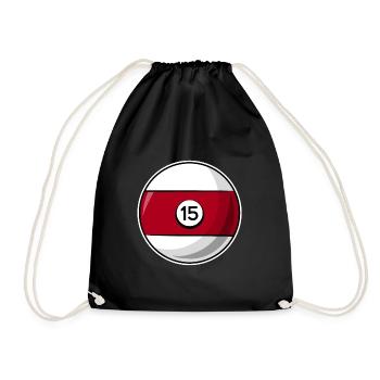 Billiard ball 15 dark red Billiards fifteen - Drawstring Bag - black - Front
