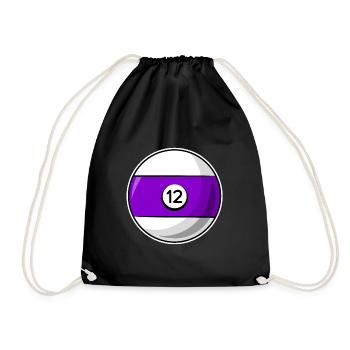 Boule de billard 12 Billard violet douze - Sac de sport léger - noir - Devant