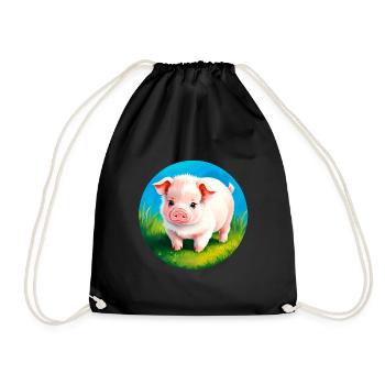 Bébé porceon porcelet porcelet - Sac de sport léger - noir - Devant