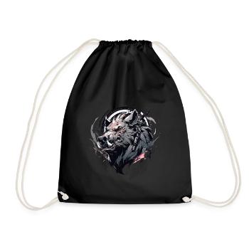 Mecha Animal : tigre, loup, renard, dinosaure, - Sac de sport léger - noir - Devant