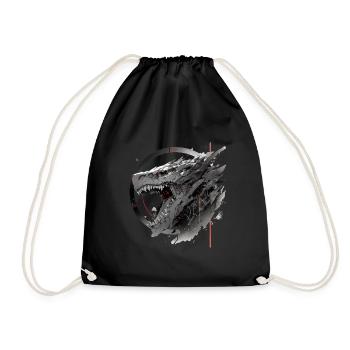 Mecha Tier Tiger Wolf Fuchs Drache Cyborg - Turnbeutel - Schwarz - Vorne