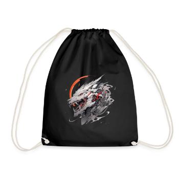 Mecha Animal : tigre, loup, renard, dinosaure, - Sac de sport léger - noir - Devant