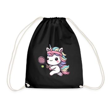 Licorne mignonne en tant que joueur de tennis - Lust - Sac de sport léger - noir - Devant
