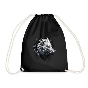 Mecha Tier Tiger Wolf Fuchs Cyborg Wildschwein - Turnbeutel - Schwarz - Vorne