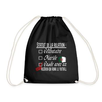 Algérien Football Couple Femme Cadeau Humour Girly - Sac de sport léger - noir - Devant