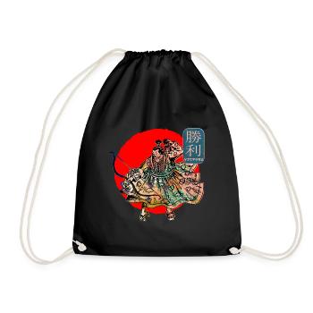 Samurai Krieger Schwert Japanische Kunst Sieg Kanji - Turnbeutel - Schwarz - Vorne