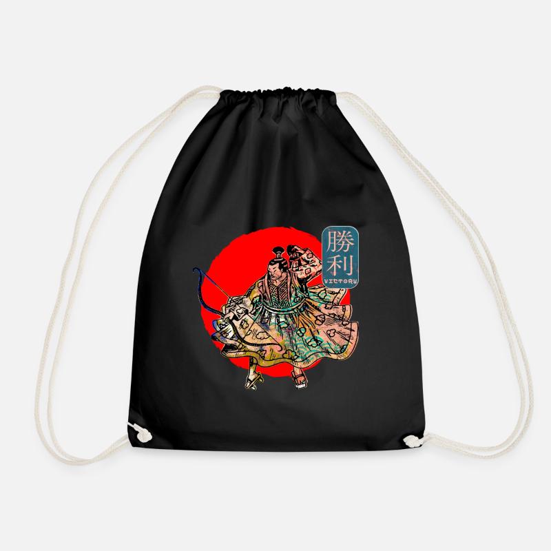 Samurai Krieger Schwert Japanische Kunst Sieg Kanji - Turnbeutel - Schwarz