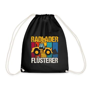 Radlader Flüsterer Retro Radladerfahrer - Turnbeutel - Schwarz - Vorne