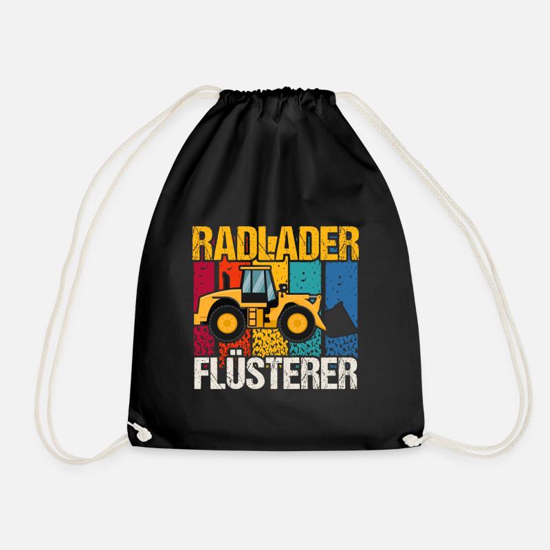 Radlader Flüsterer Retro Radladerfahrer - Turnbeutel - Schwarz