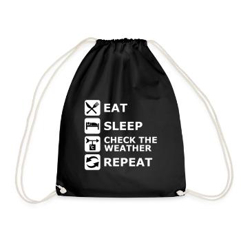 manger dormir, répète, répète, météorologie, chasseur, - Sac de sport léger - noir - Devant