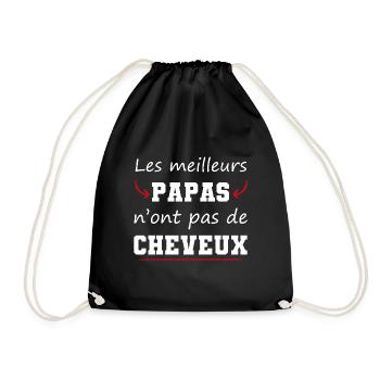 cadeau drôle chauve papa meilleur père - Sac de sport léger - noir - Devant