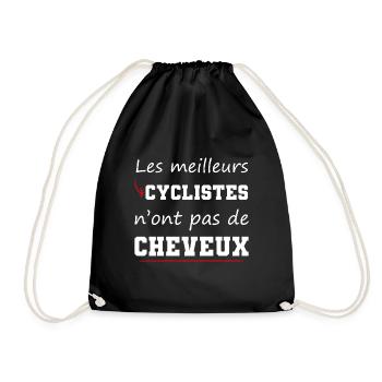 cadeau marrant pas de cheveux cycliste chauve - Sac de sport léger - noir - Devant