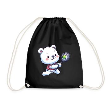 Joueur de tennis Polar Bear - Humour amusant sur le - Sac de sport léger - noir - Devant