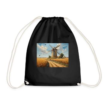 Windmühle - Turnbeutel - Schwarz - Vorne