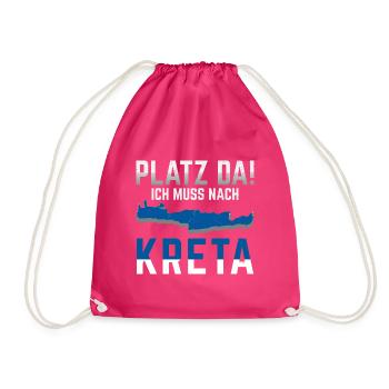 Platz da Kreta Griechenland Urlaub - Turnbeutel - Fuchsia - Vorne