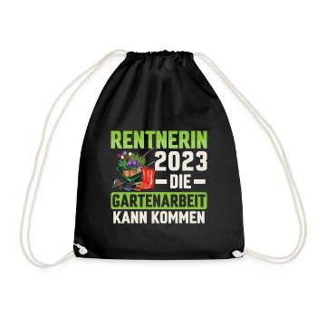 Rentnerin 2023 Gartenarbeit Rente Renteneintritt - Turnbeutel - Schwarz - Vorne