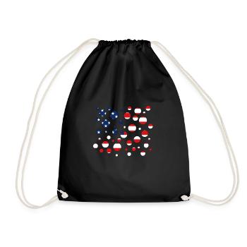 America Amerika - Turnbeutel - Schwarz - Vorne