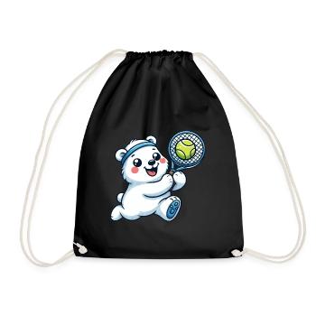 Joueur de tennis Polar Bear - Humour amusant sur le - Sac de sport léger - noir - Devant