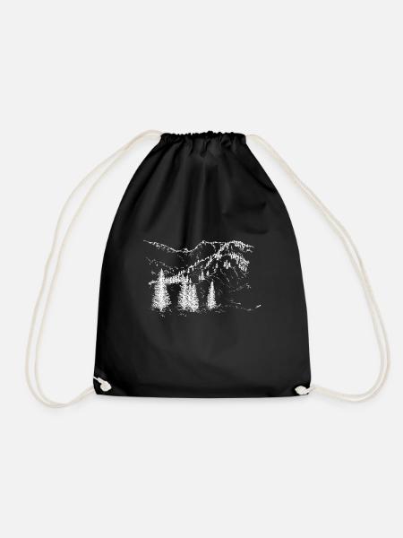 mountains - Drawstring Bag - black