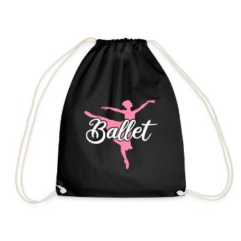 Dancer Dance Ballet Dancer Ballerina Ballet - Drawstring Bag - black - Front