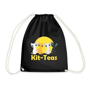 Kitties Tea Party Tea Shop Arbeiter - Turnbeutel - Schwarz - Vorne