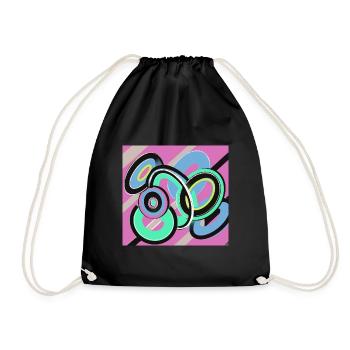 Cool Good Mood Retro Pop Art Design Abstract - Drawstring Bag - black - Front