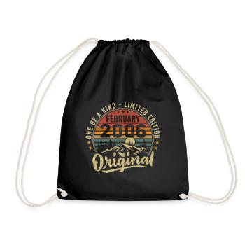 Birthday Gift February 2006 Cool February 2006 - Drawstring Bag - black - Front